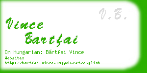 vince bartfai business card